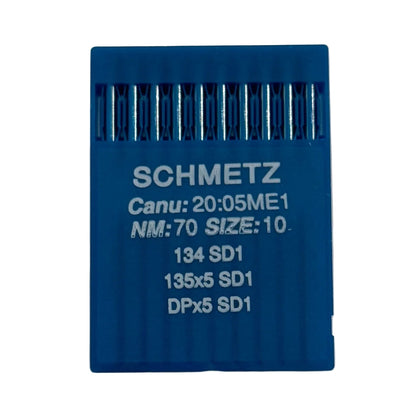 Image des aiguilles pour machines à coudre industrielles SCHMETZ DPx5 SD1 – pour cuir (10 pcs) – disponible chez Šarlotes audumi