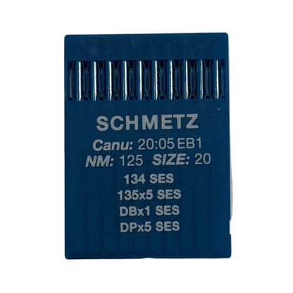 Image des aiguilles pour machines à coudre industrielles SCHMETZ DPx5 SES – pour tricots et vêtements de sport (10 pièces) – disponible chez Šarlotes audumi