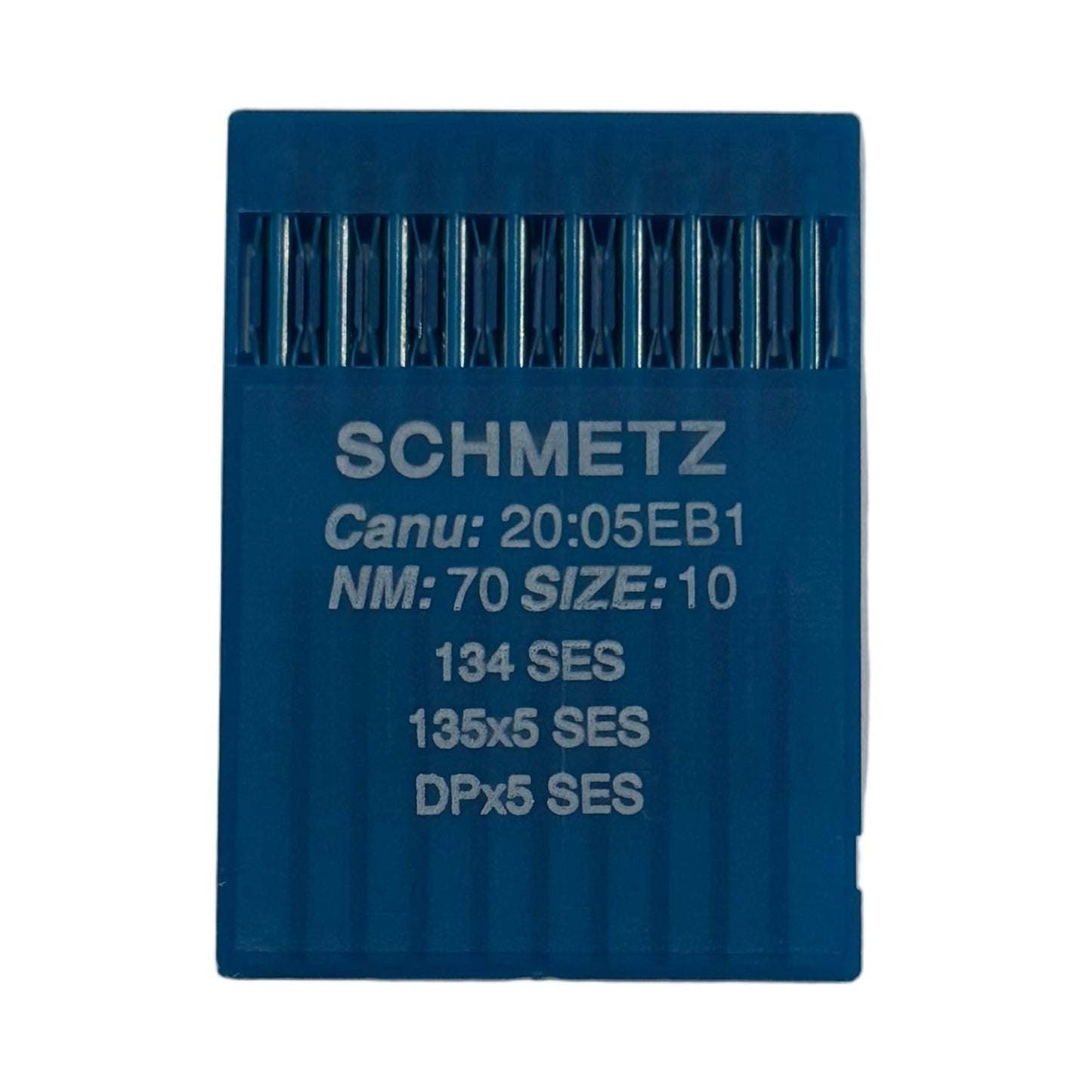 Image de machines à coudre industrielles à aiguilles SCHMETZ DPx5 SES – pour la maille et les vêtements de sport (10 pcs) – disponible chez Šarlotes audumi