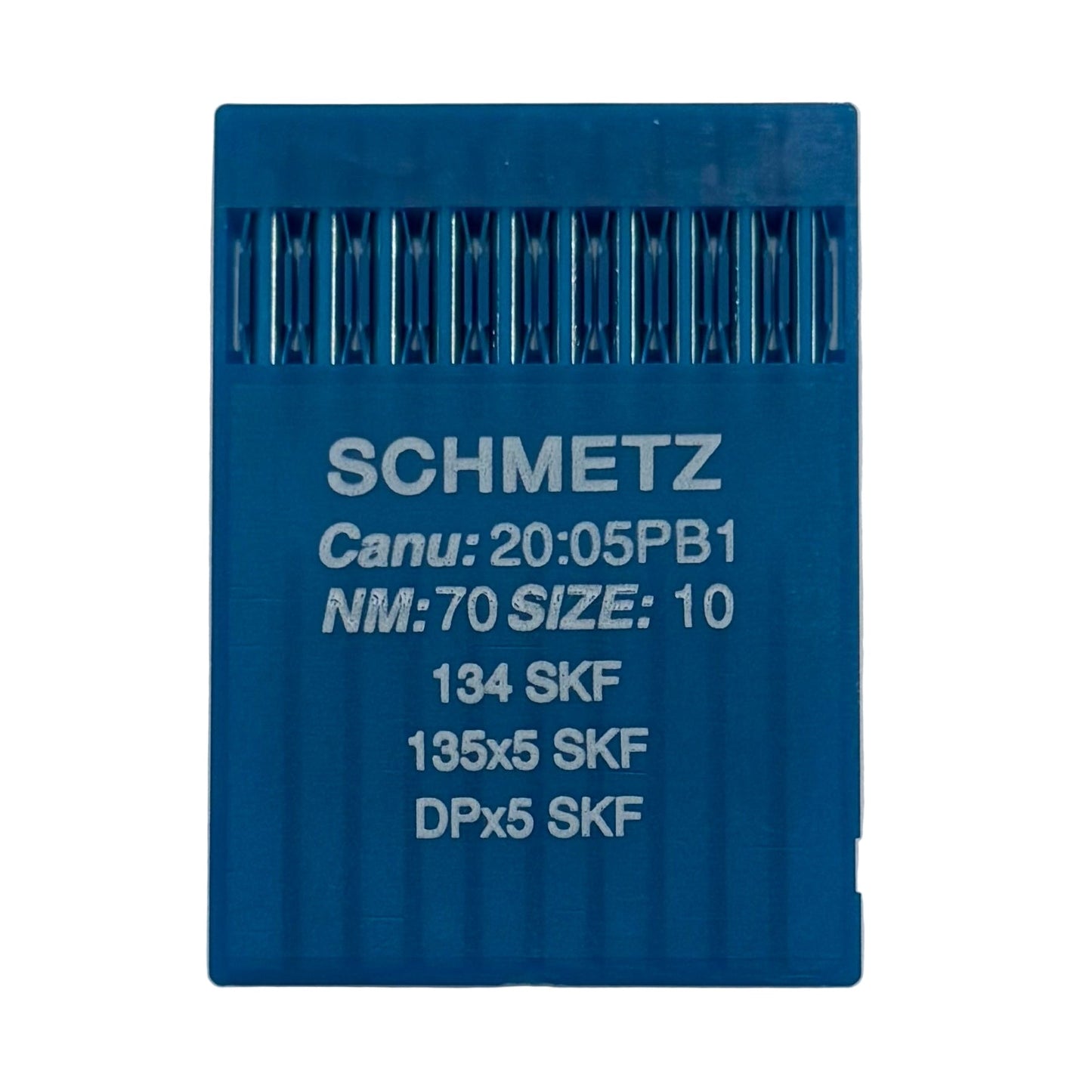 Image des aiguilles pour machines à coudre industrielles SCHMETZ DPx5 SKF – pour maille très épaisse (10 pièces) – disponible chez Šarlotes audumi