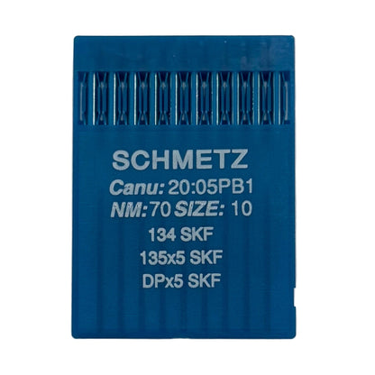 Image des aiguilles pour machines à coudre industrielles SCHMETZ DPx5 SKF – pour maille très épaisse (10 pièces) – disponible chez Šarlotes audumi