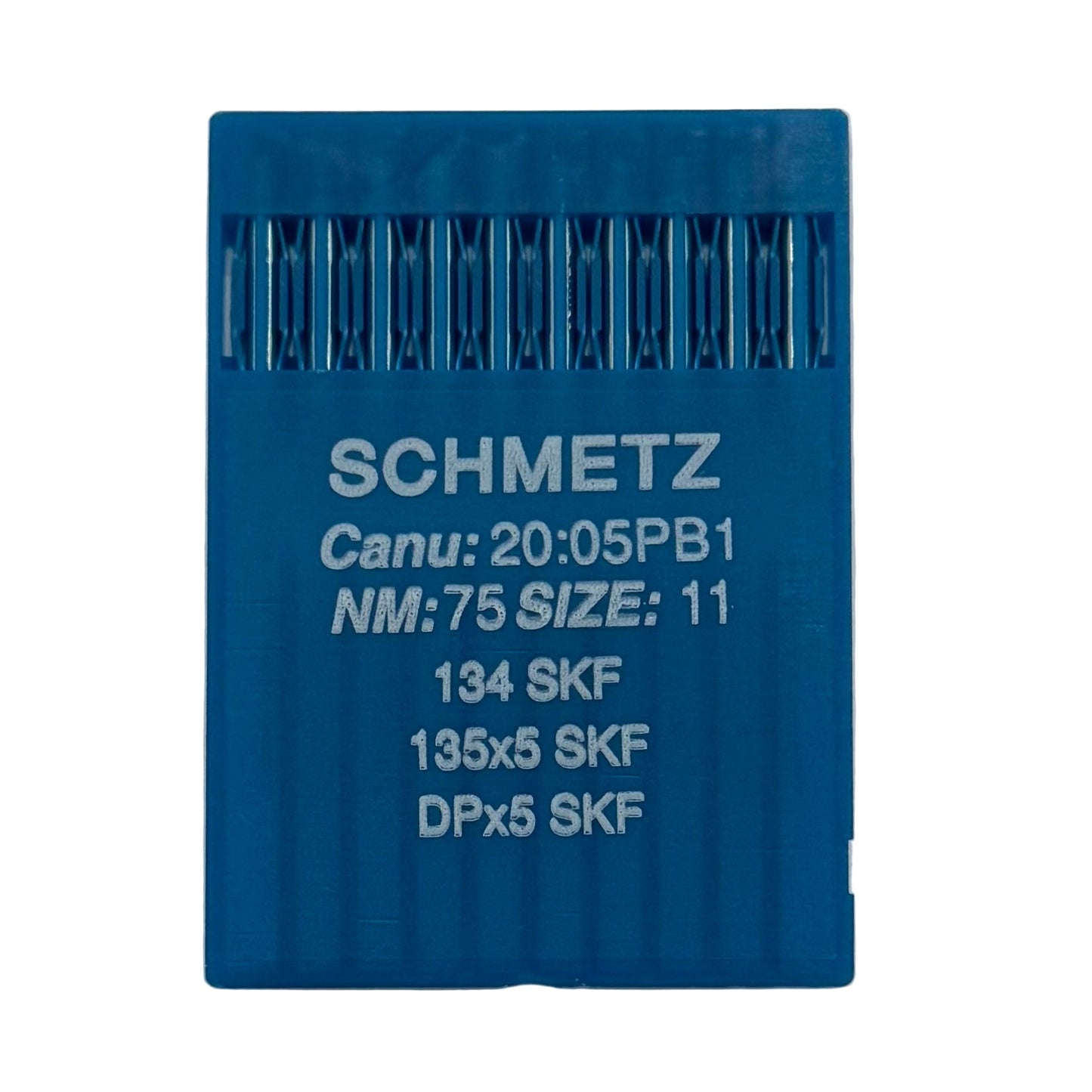 Image avec aiguilles pour machines à coudre industrielles SCHMETZ DPx5 SKF – pour maille très épaisse (10 pièces) – disponible chez Šarlotes audumi