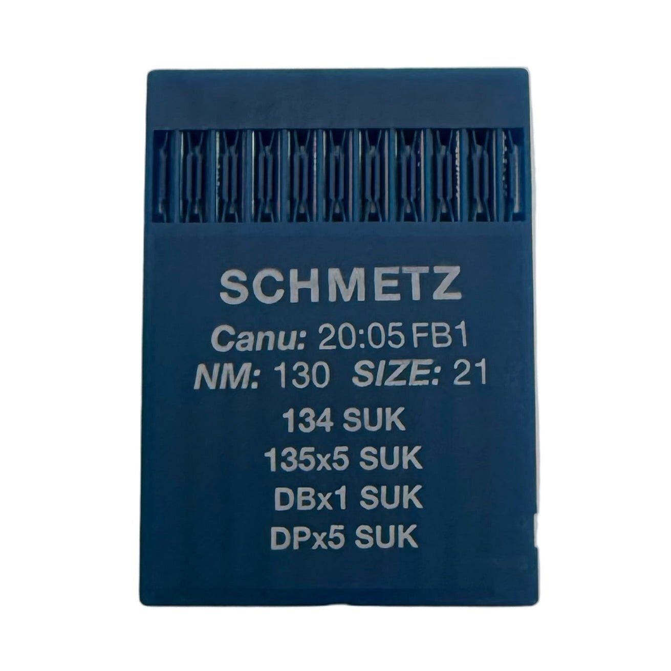 Image de machines à coudre industrielles à aiguilles SCHMETZ DPx5 SUK – pour maille et denim (10 pcs) – disponible chez Šarlotes audumi