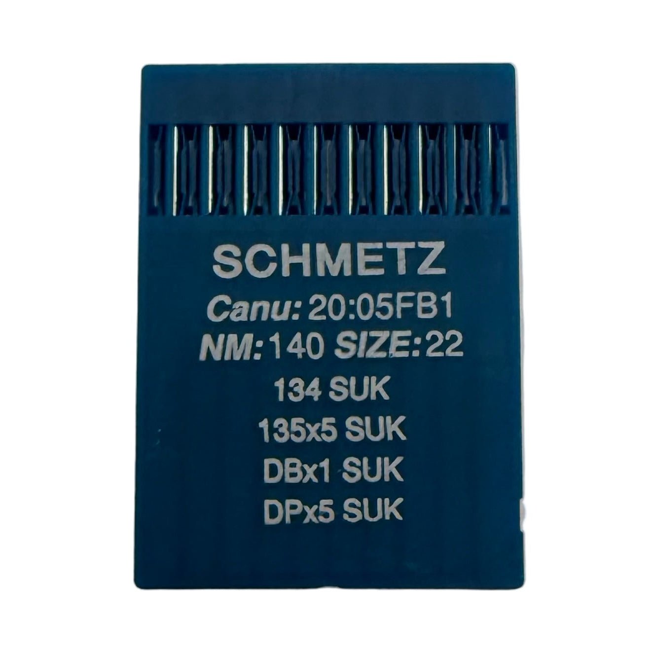 Image des aiguilles SCHMETZ DPx5 SUK pour machines à coudre industrielles – pour maille et jean (10 pces) – disponible chez Šarlotes audumi
