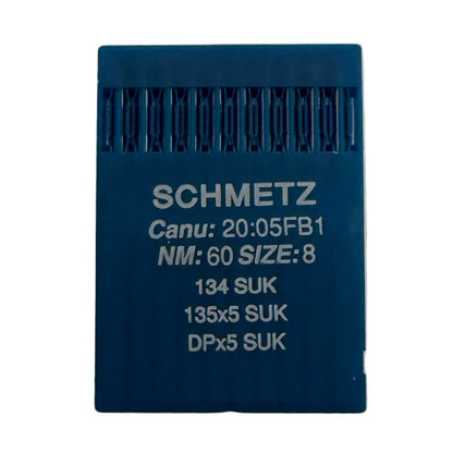 Image avec les aiguilles industrielles pour machines à coudre SCHMETZ DPx5 SUK – pour jersey et denim (10 pièces) – disponible chez Šarlotes audumi
