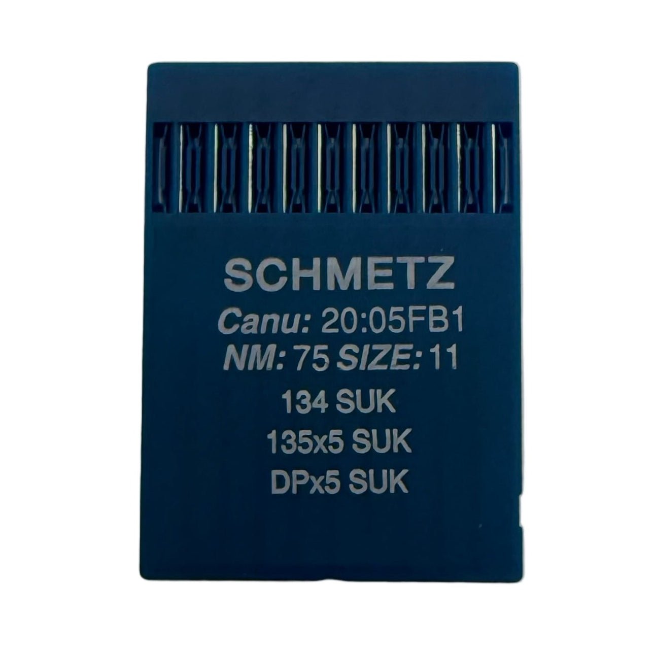 Image des aiguilles pour machines à coudre industrielles SCHMETZ DPx5 SUK – pour la maille et le jean (10 pcs) – disponible chez Šarlotes audumi