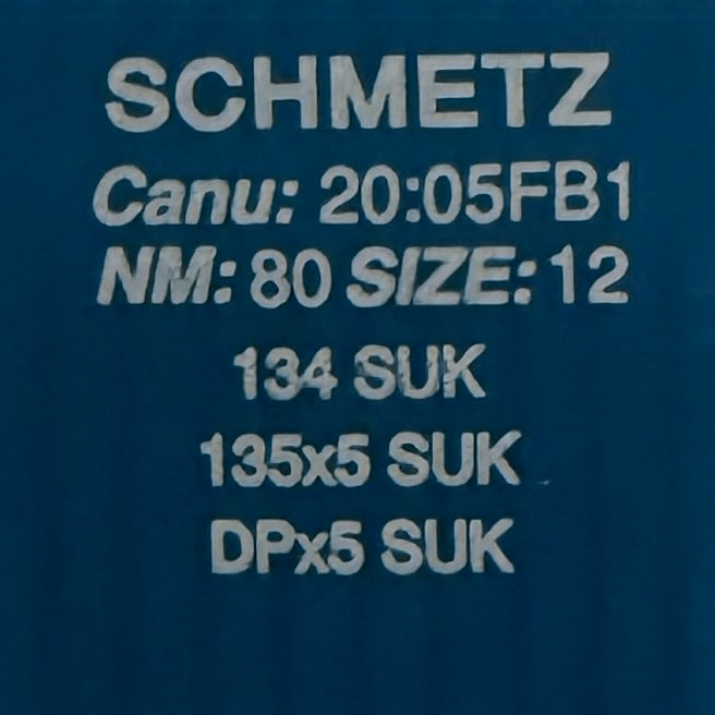 Image des aiguilles pour machines à coudre industrielles SCHMETZ DPx5 SUK – pour jersey et denim (10 pièces) – disponible chez Šarlotes audumi