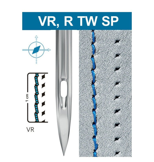 Attelle avec aiguilles pour machines à coudre industrielles SCHMETZ DPx5 VR - cuir (10 pcs) – disponible chez Šarlotes audumi