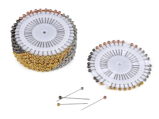 Épingles à tête effet métallique, 37 mm – 40 pièces – disponibles en ligne chez Šarlotes audumi
