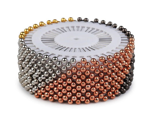 Épingles à tête effet métallique, 37 mm – 40 pièces – disponibles en ligne chez Šarlotes audumi