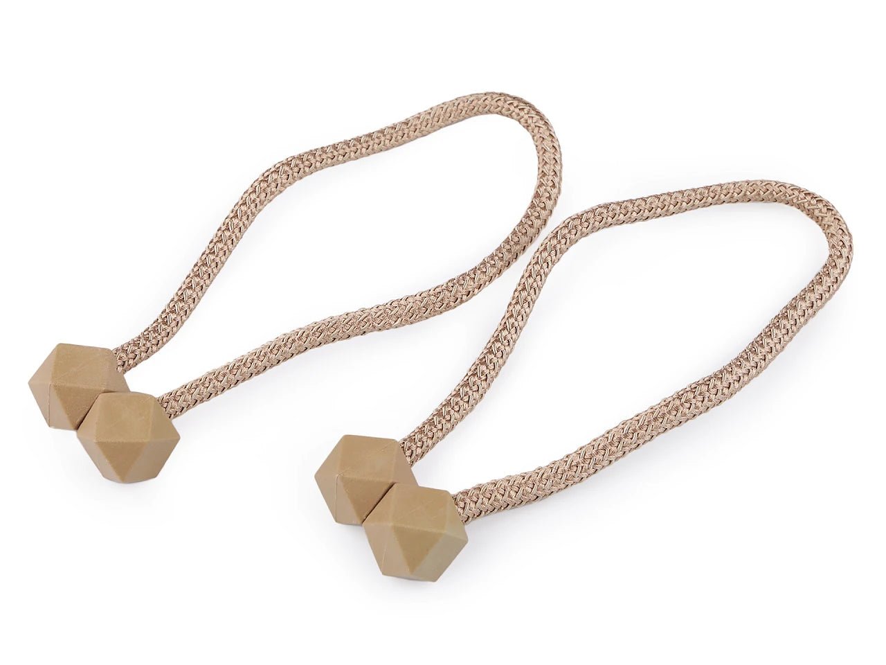 Porte-rideaux avec aimant - beige (lot de 2 pièces)