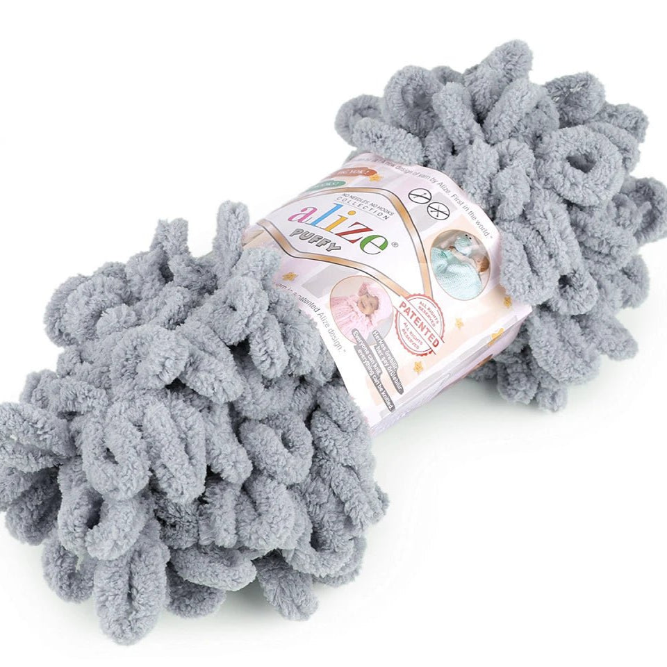 Fil Alize Puffy - bleu-gris 9 m 100g #428
