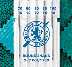 SCHMETZ Round Shank Needles 287 WH/1738 - No. 70/80/90/100 (5 pcs.)