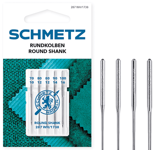 SCHMETZ Round Shank Needles 287 WH/1738 - No. 70/80/90/100 (5 pcs.)