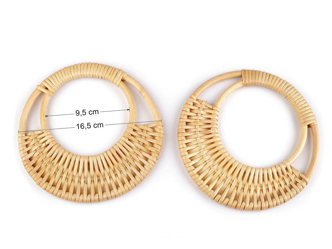 Poignées rondes tressées en rotin Ø16,5 cm | 2 pcs.
