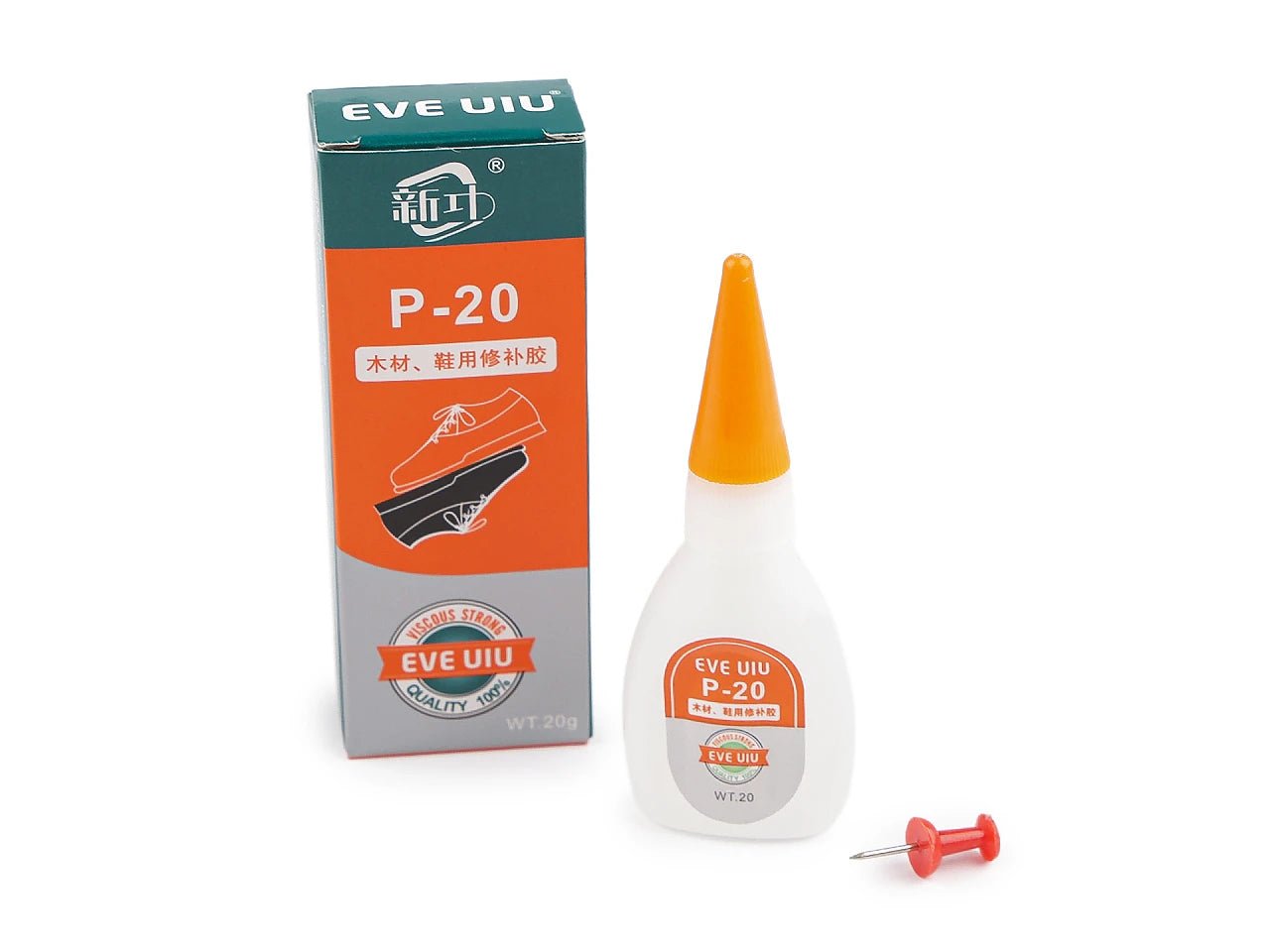 Image avec colle à chaussures P - 20, 20 g – disponible chez Šarlotes audumi