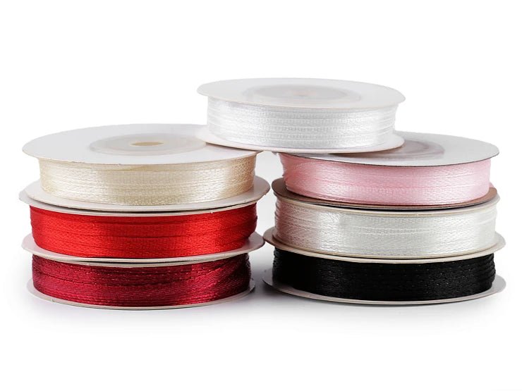 Ruban de satin blanc 3 mm (paquet de 100 m)