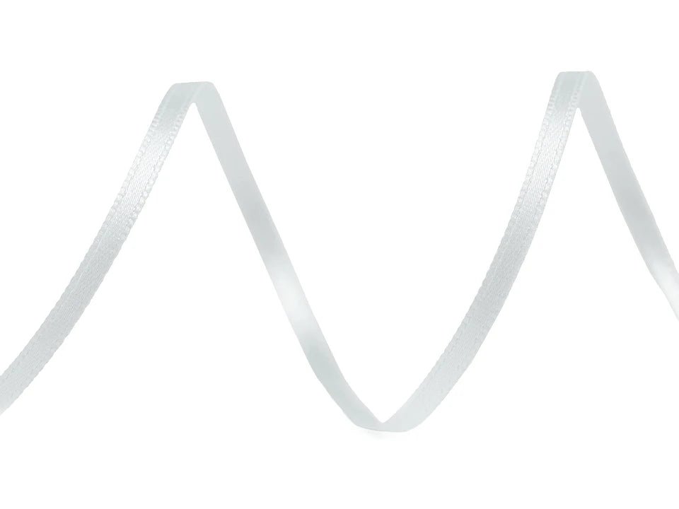 Satin ribbon - silver 3 mm (pack of 100 m)