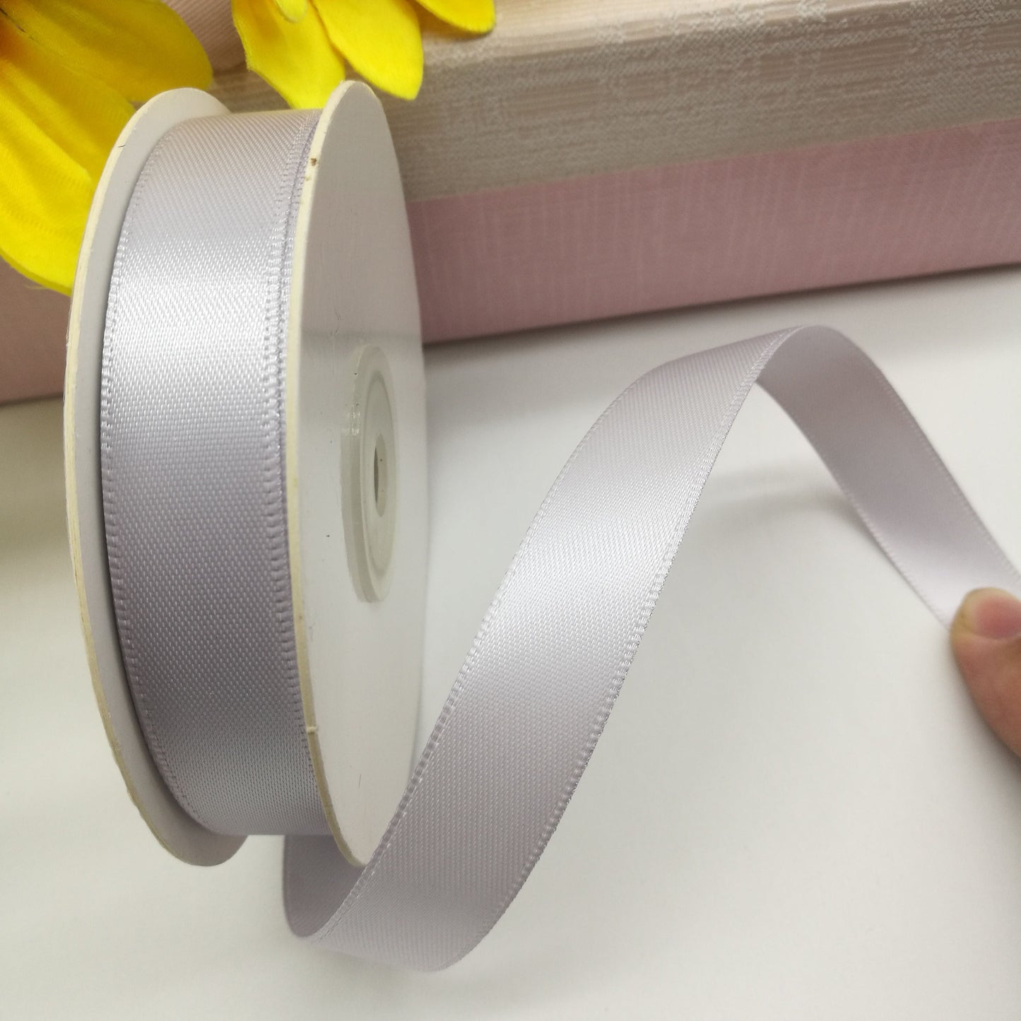 Ruban satin argenté 38 mm (rouleau de 25 m)