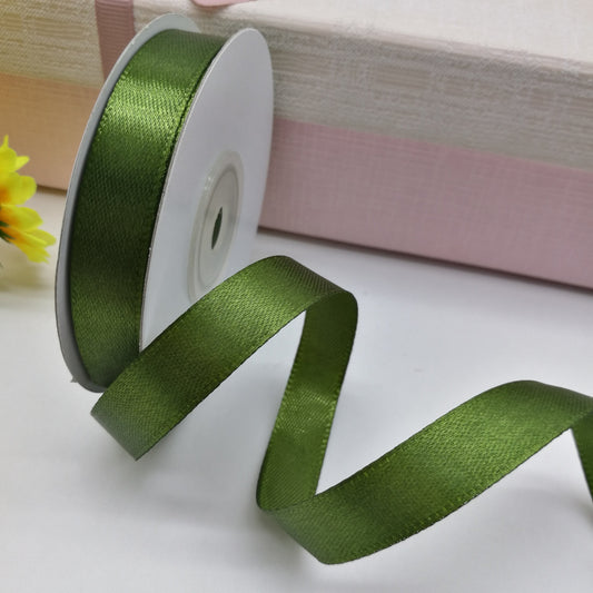 Satin ribbon - moss green 12 mm (25 m pack)