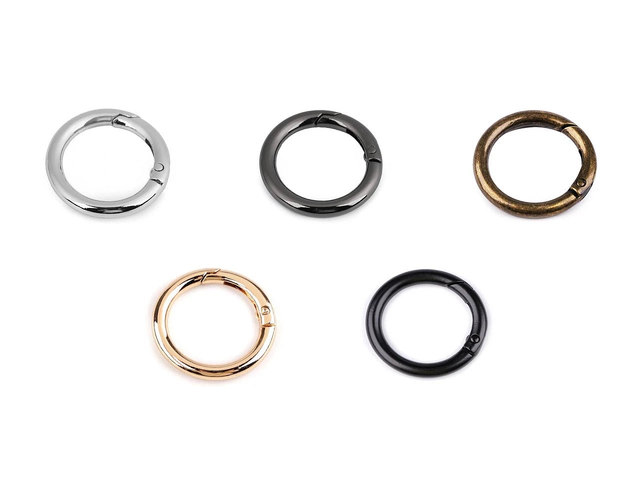 Anneau porte-clés Ø25 mm | Mousqueton métallique à ressort | couleurs assorties