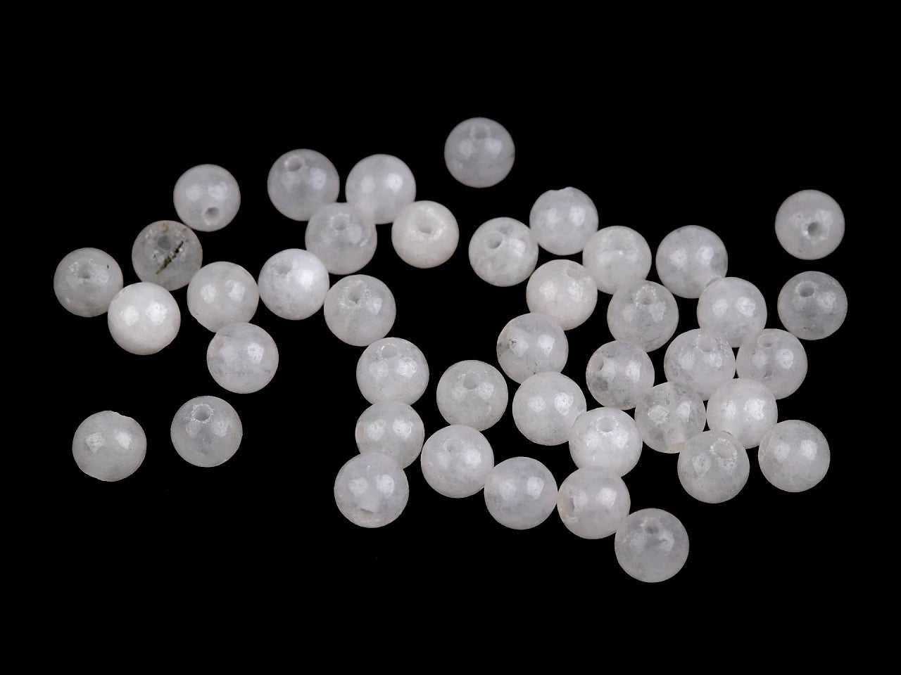 Perles d’agate blanches mates Ø4 mm | 88 pcs. | Minéral naturel