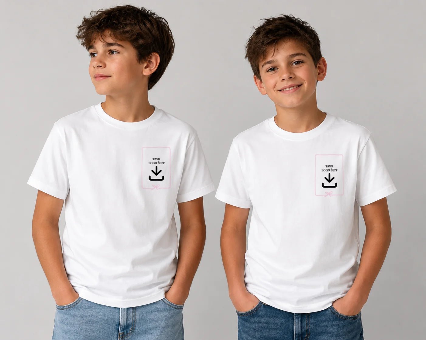 Image avec impression de T-shirt enfant avec votre logo – disponible chez Šarlotes audumi