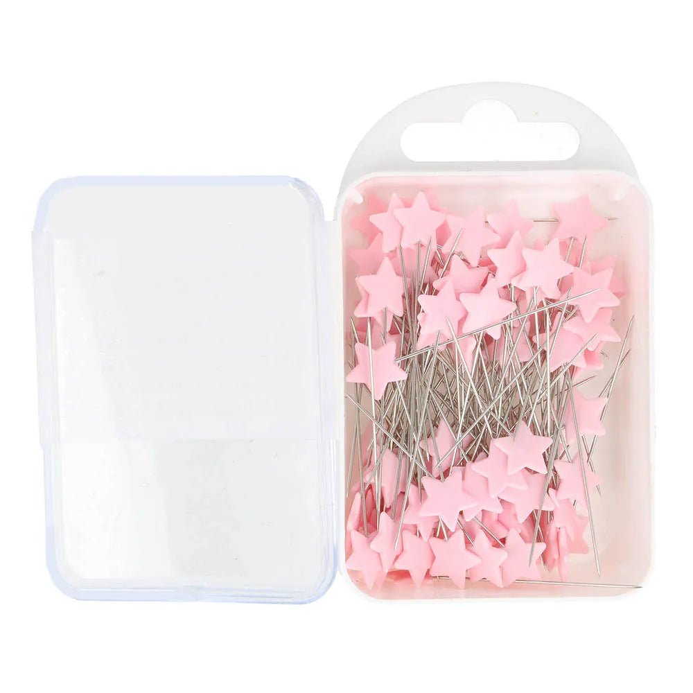 Image de BOHIN épingles à tête étoile 42 mm – rose, 100 pièces – disponible en ligne chez Šarlotes audumi