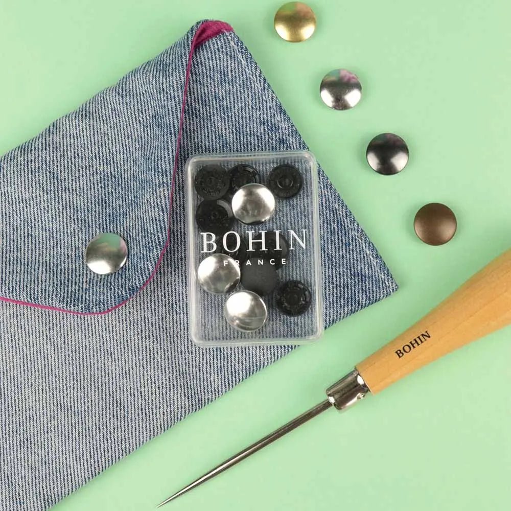 Image de boutons-pression BOHIN Magic sans pince 14 mm – Rose Gold, 4 pièces – disponible en ligne chez Šarlotes audumi