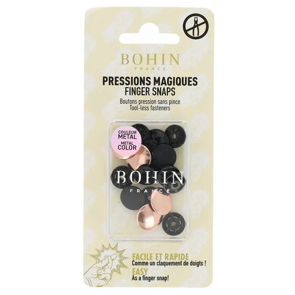 Image de boutons-pression BOHIN Magic sans pince 14 mm – Rose Gold, 4 pièces – disponible en ligne chez Šarlotes audumi