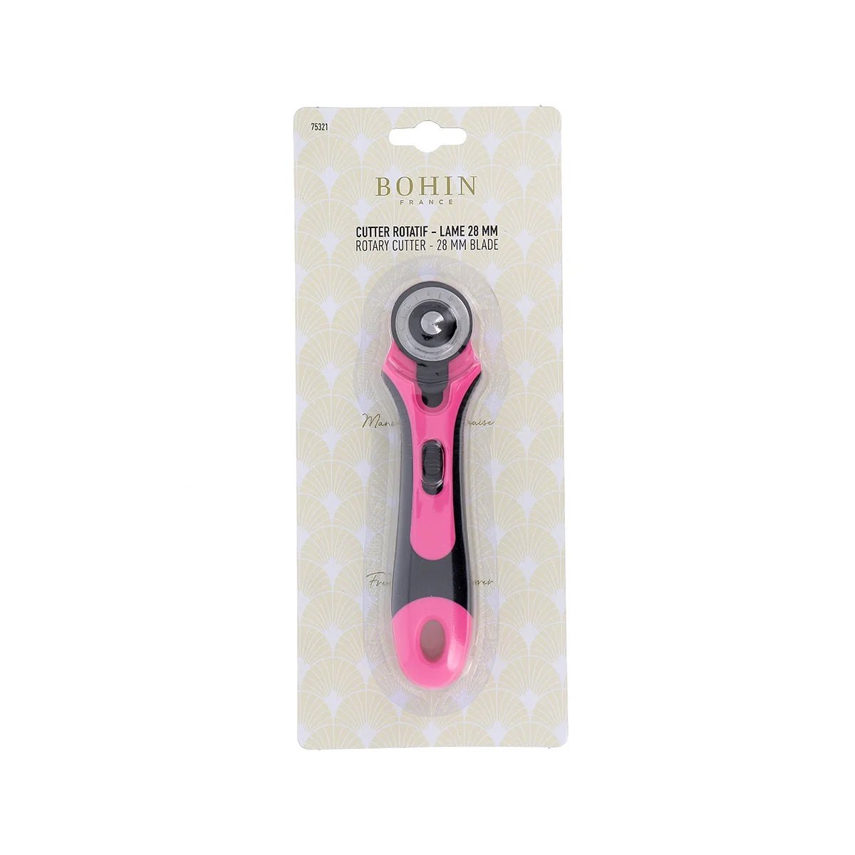 Bohin cutter rotatif pour tissu – 18 ou 45 mm – disponible en ligne chez Šarlotes audumi
