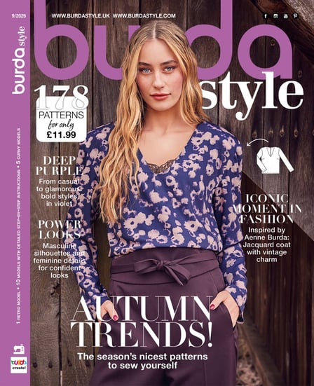Bild mit Burda Style September-Ausgabe 2026 ENG – online erhältlich bei Šarlotes audumi