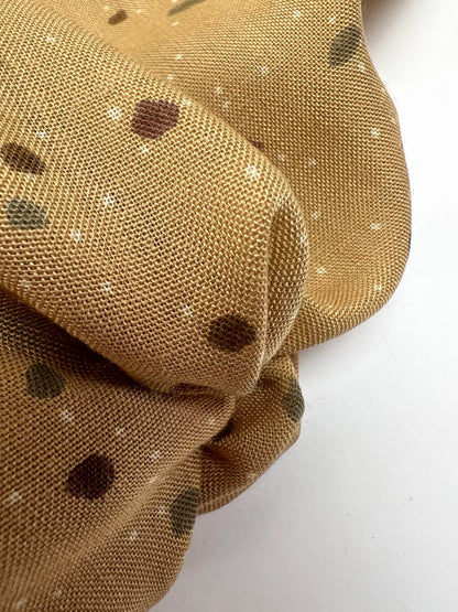 Tissu acrylique italien à pois beige et marron 130 g/m²