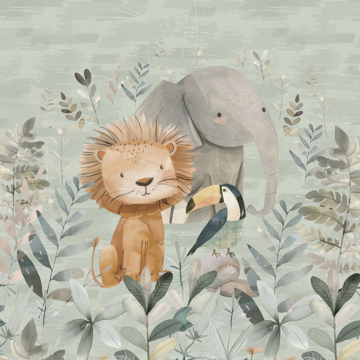 Image de panneau en tricot bouclé 40x50 cm - animaux de la jungle 250 g/m² – disponible chez Šarlotes audumi