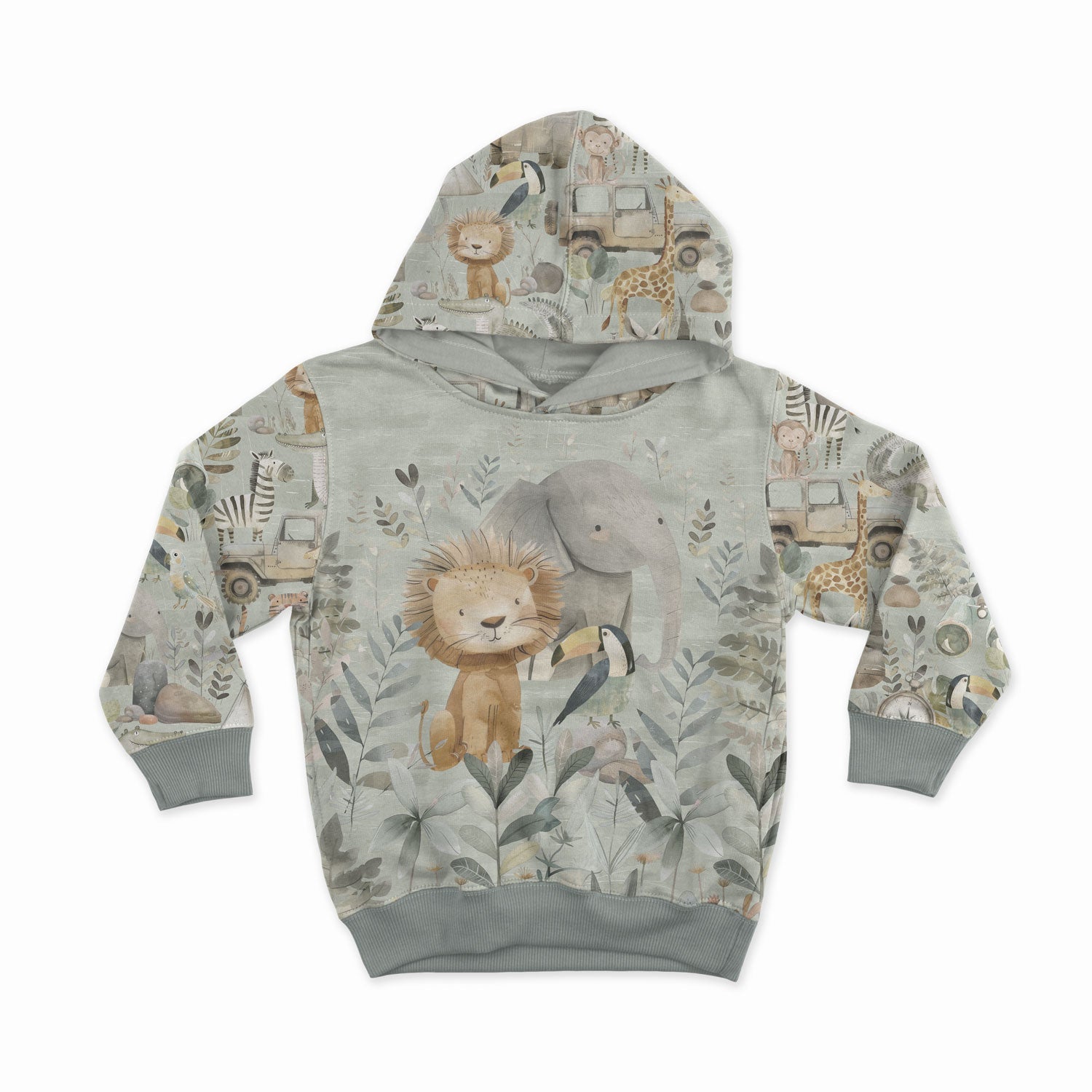 Image avec panneau en jersey de boucles 40x50 cm - animaux de la jungle 250 g/m² – disponible chez Šarlotes audumi