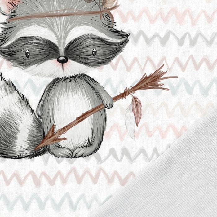 Image avec panneau en tricot bouclé 40x50 cm - raton laveur 250 g/m² – disponible chez Šarlotes audumi