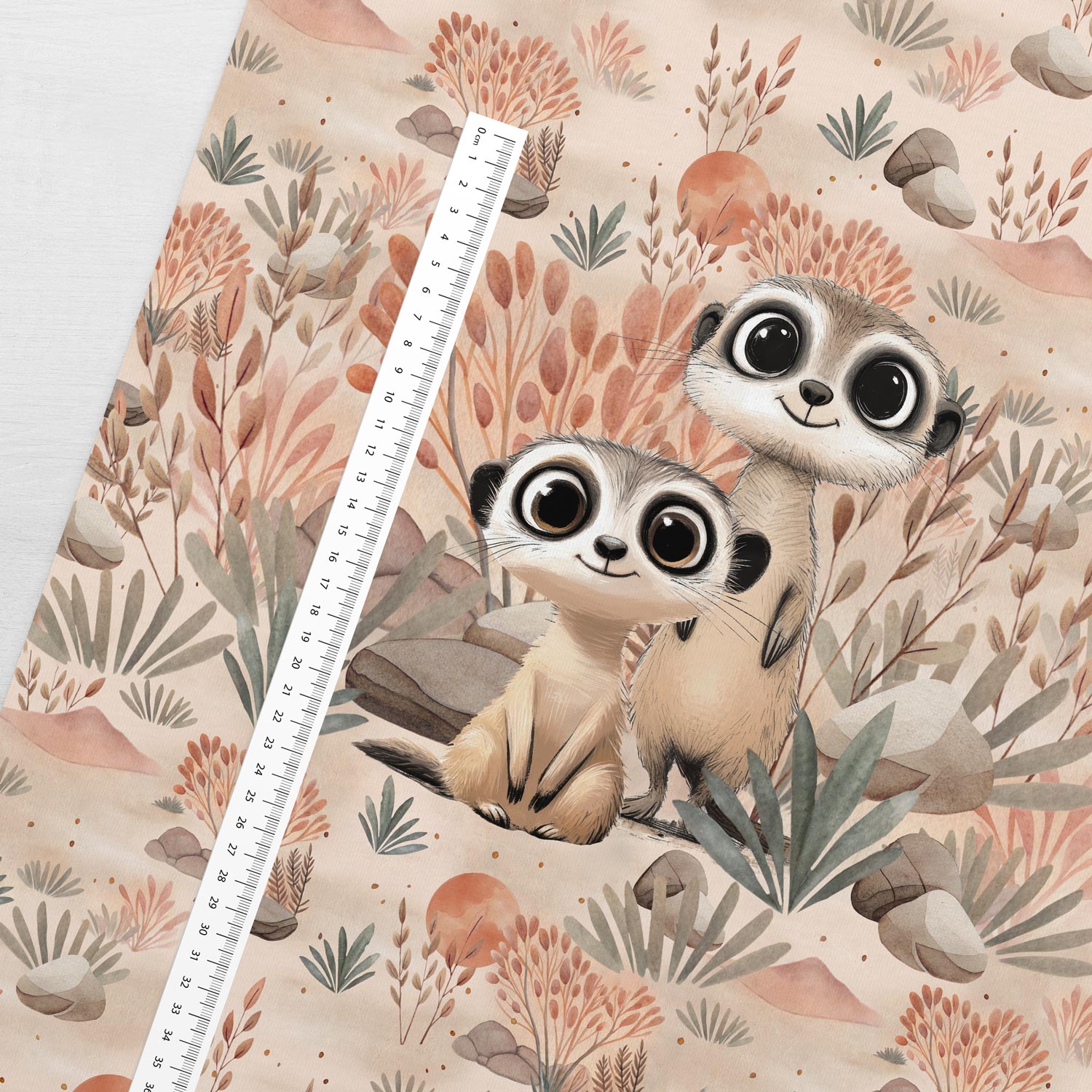 Image avec panneau en maille bouclée 40x50 cm – aventure de suricates 250 g/m² – disponible chez Šarlotes audumi