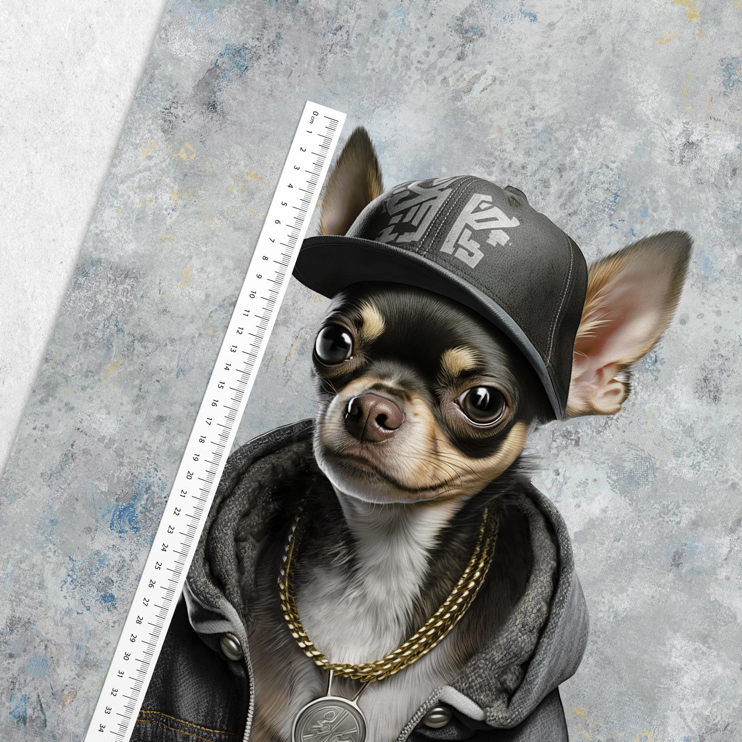 Image du panneau en jersey à boucle - le chihuahua cool 250 g/m² | Design - 01 – disponible chez Šarlotes audumi