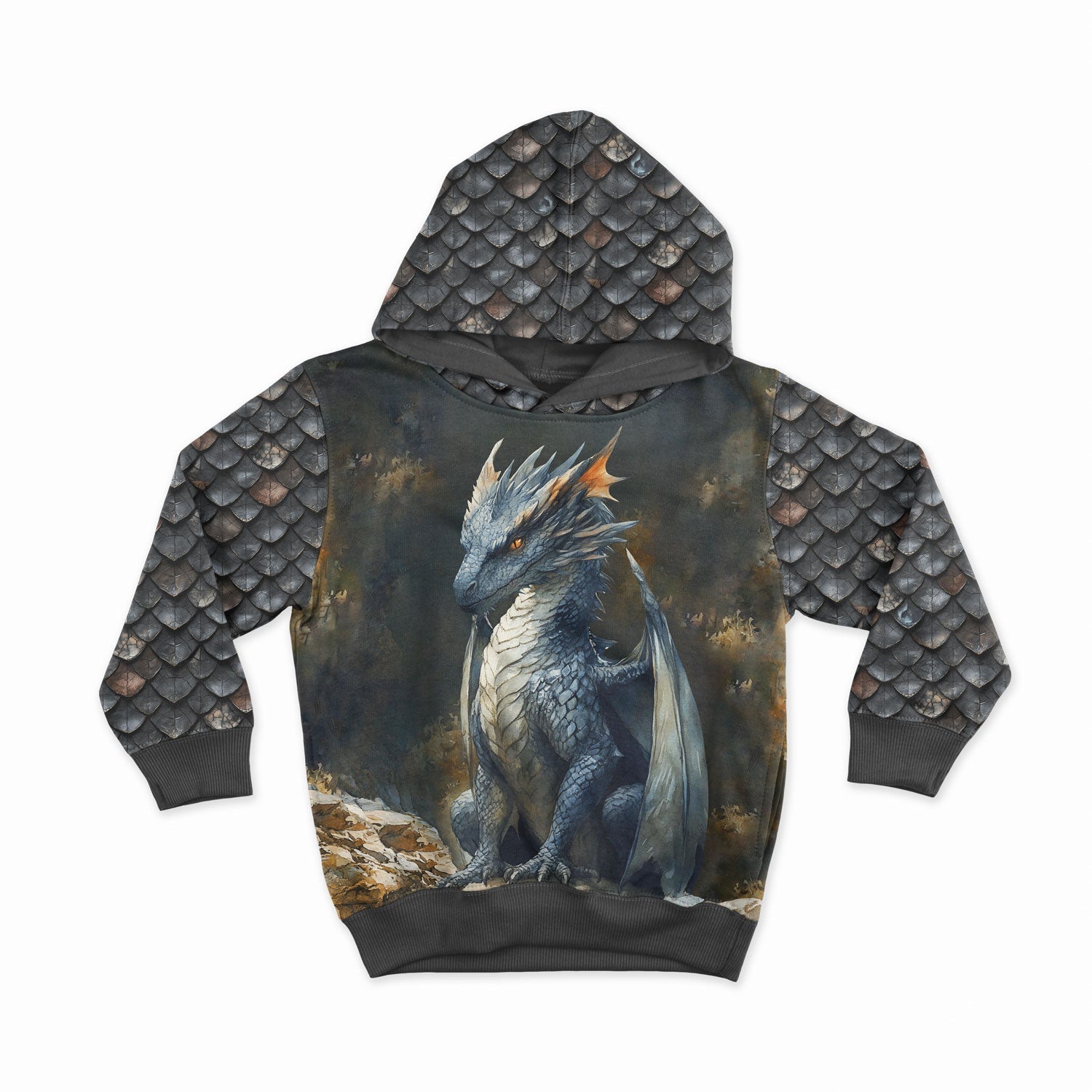 Image avec panneau en maille bouclée - dragon bleu 250 g/m² | Motif - 13 – disponible chez Šarlotes audumi
