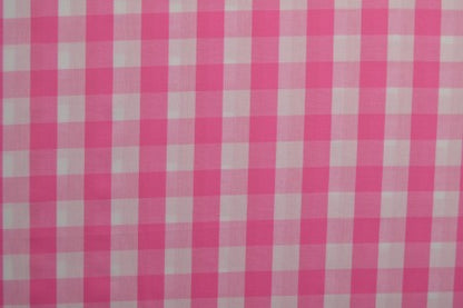 Popeline à carreaux roses (carreaux de 21 mm)