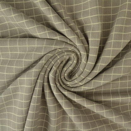 Cotton jersey, grey checkered 260 g/m²