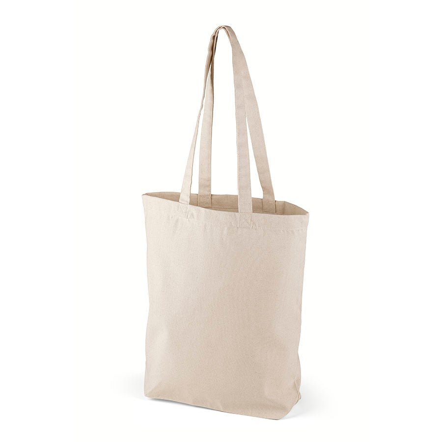 Image de sac en tissu en coton naturel à longues anses 38 x 42 + 10 cm 220 g/m² – disponible chez Šarlotes audumi
