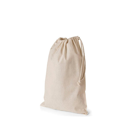 Image d’un sac en coton naturel à cordon 30x45 140 g/m² – disponible chez Šarlotes audumi