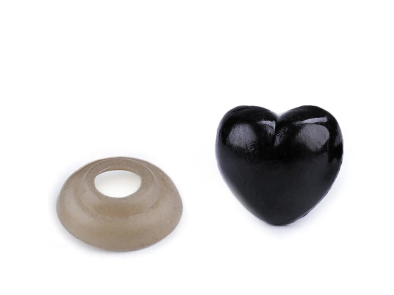 Image avec nez pour jouets en forme de cœur 12 × 13 mm (lot de 5) – disponible chez Šarlotes audumi