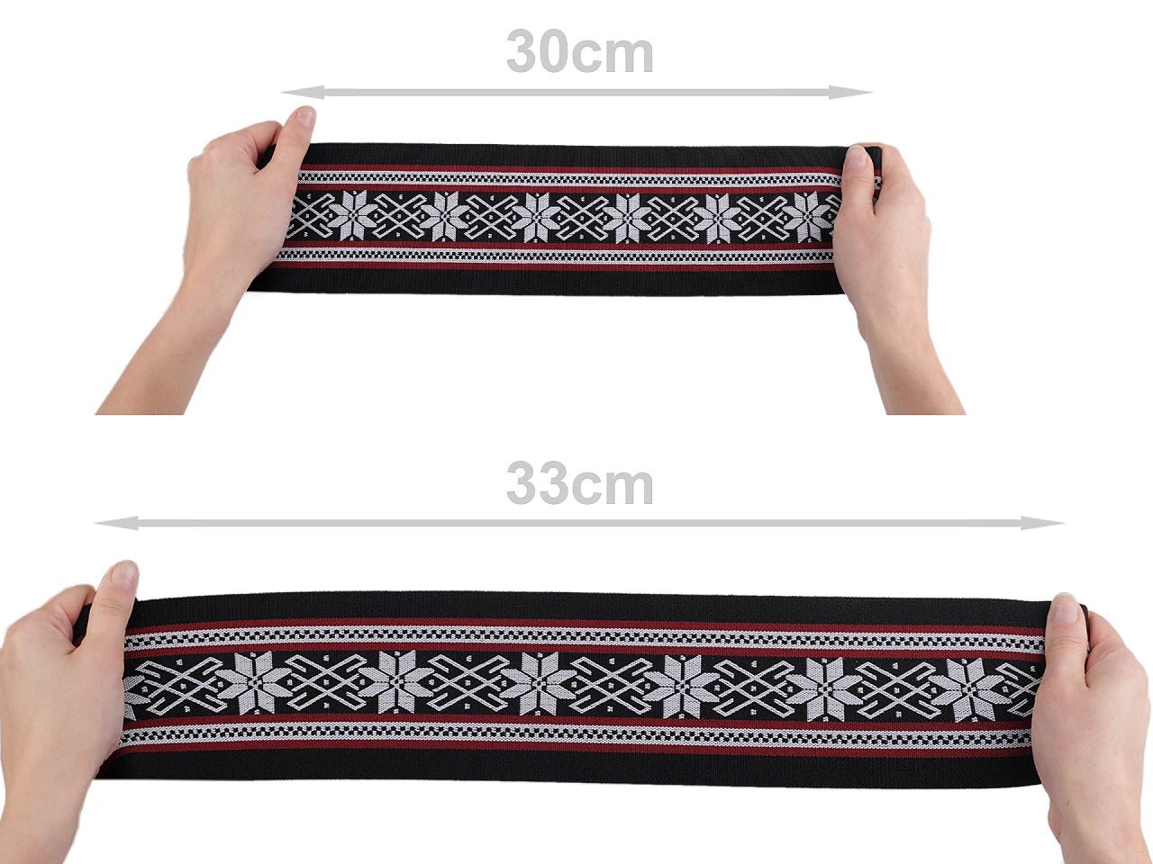 Image avec ruban élastique décoratif 10 cm – disponible chez Šarlotes audumi