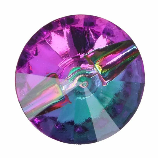 Image d’un bouton décoratif en cristal de 6 mm, violet irisé – disponible chez Šarlotes audumi
