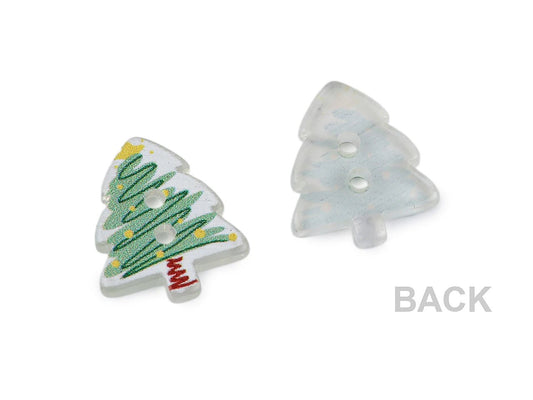Image de bouton décoratif « Sapin de Noël », 13 × 15 mm – disponible en ligne chez Šarlotes audumi