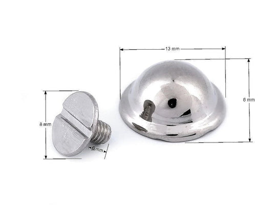 Rivets décoratifs à vis / pieds de sac Ø13 mm (lot de 5) - noirs