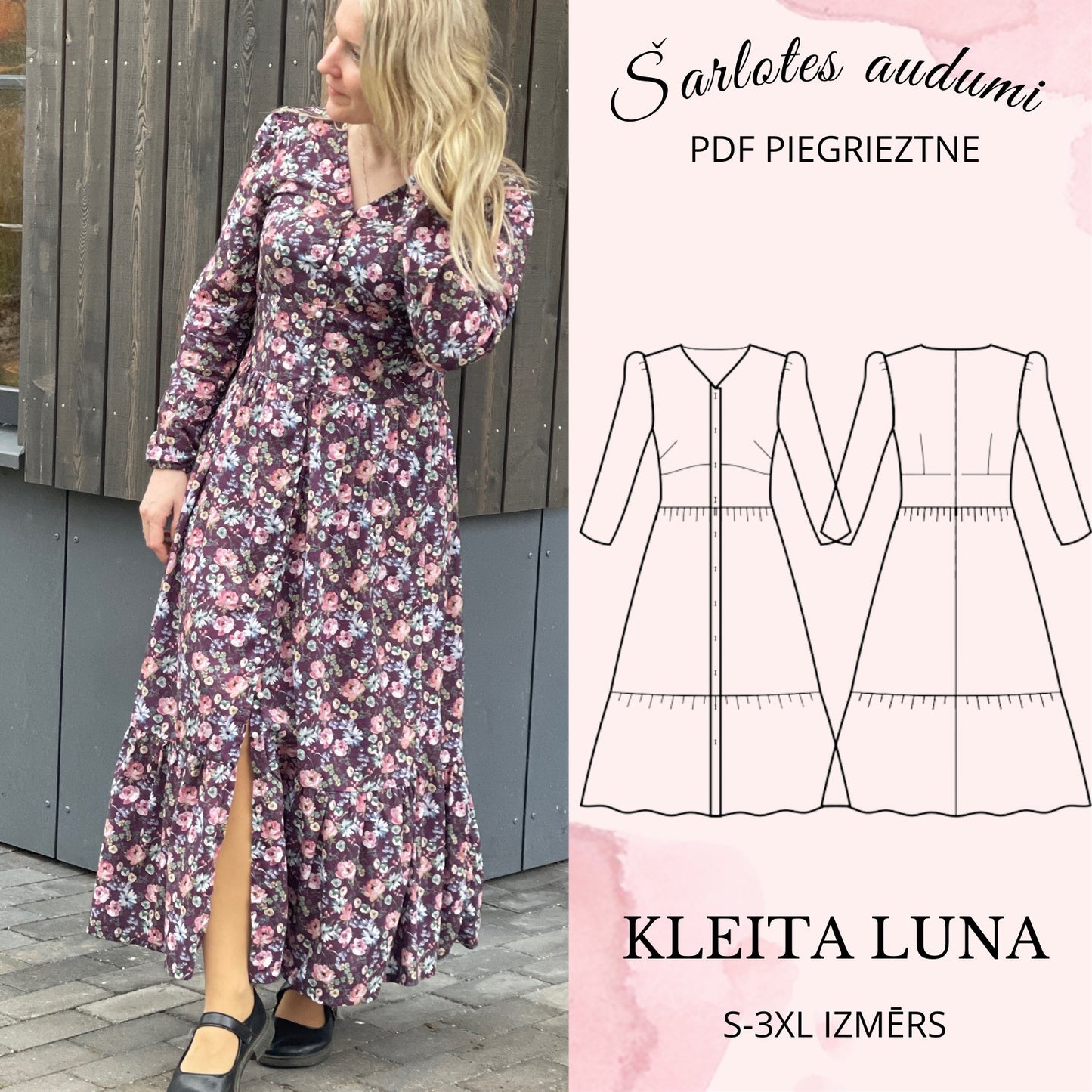 Digital dress pattern Luna