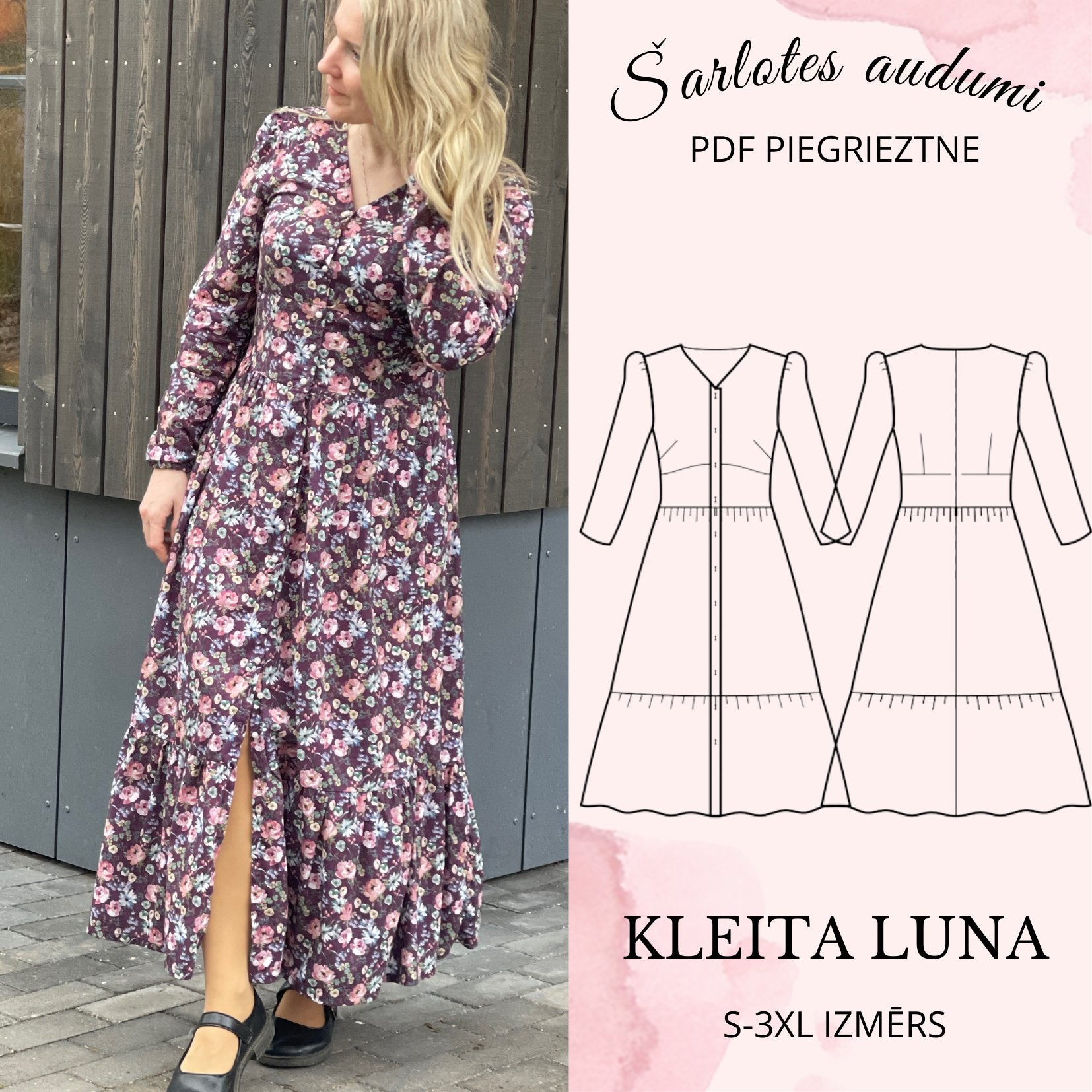 Digital dress pattern Luna